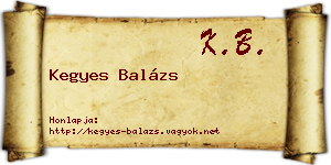 Kegyes Balázs névjegykártya